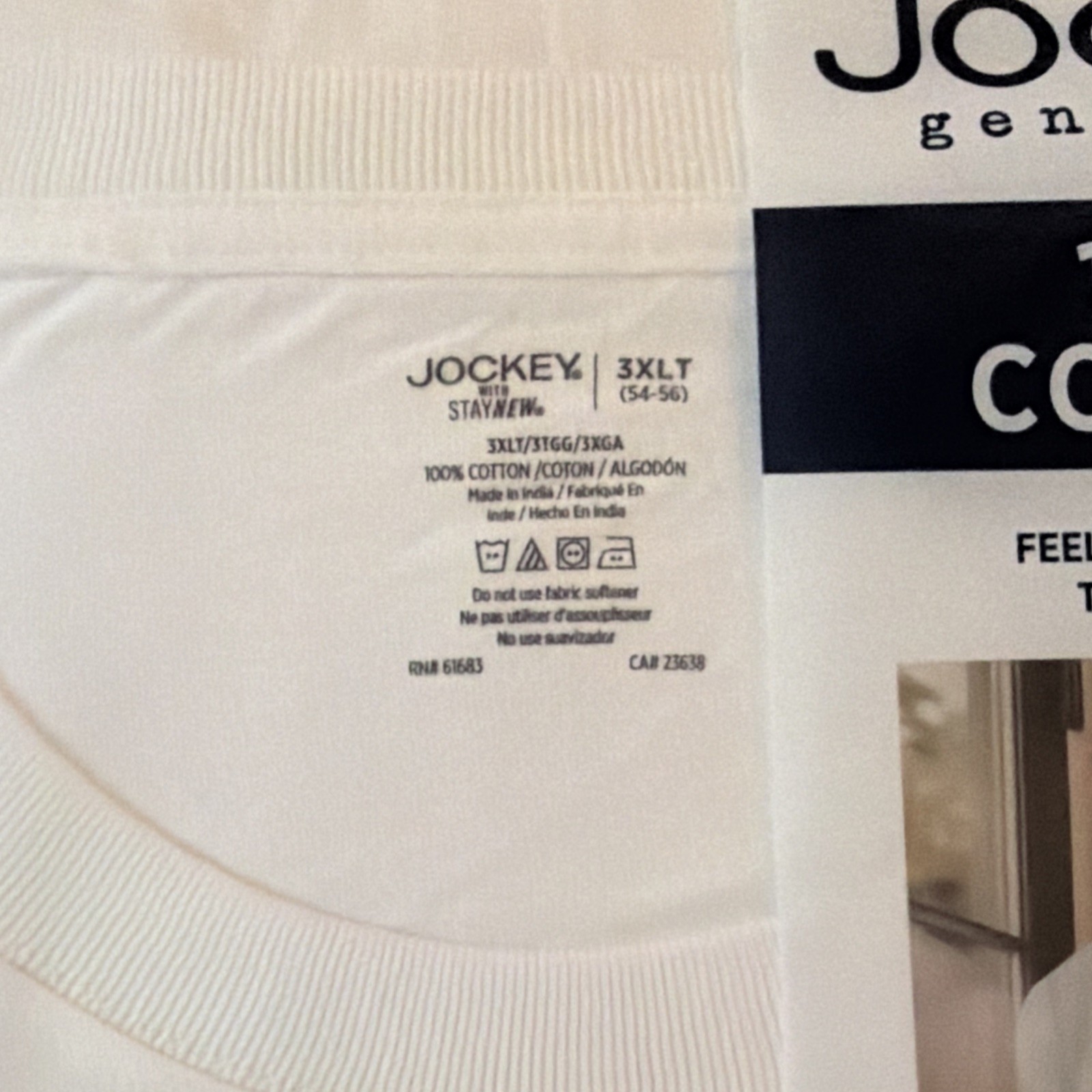 Jockey Men's Tall Man Classic Crew Neck Undershirt - 2 Pack - COTTON - 3XLT gallery