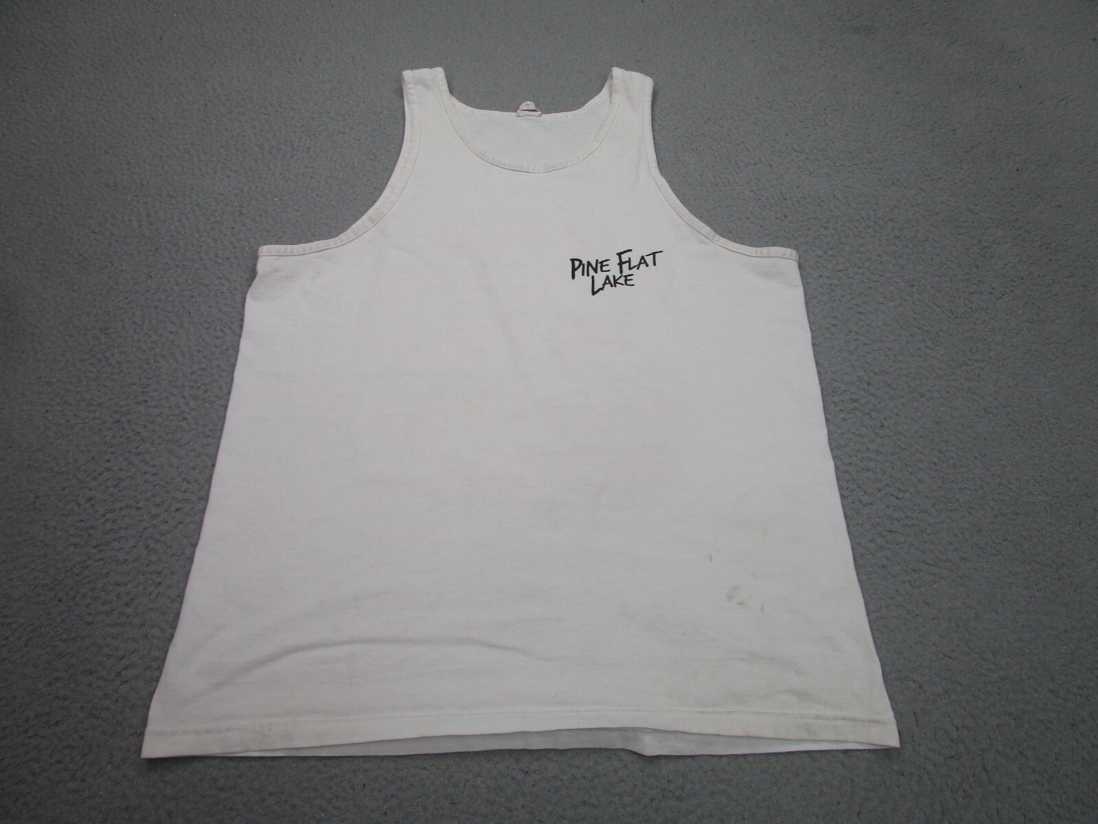 VINTAGE Pine Flat Lake Shirt Mens XL Water Worx Fisherman Tank Top Boat Marina gallery