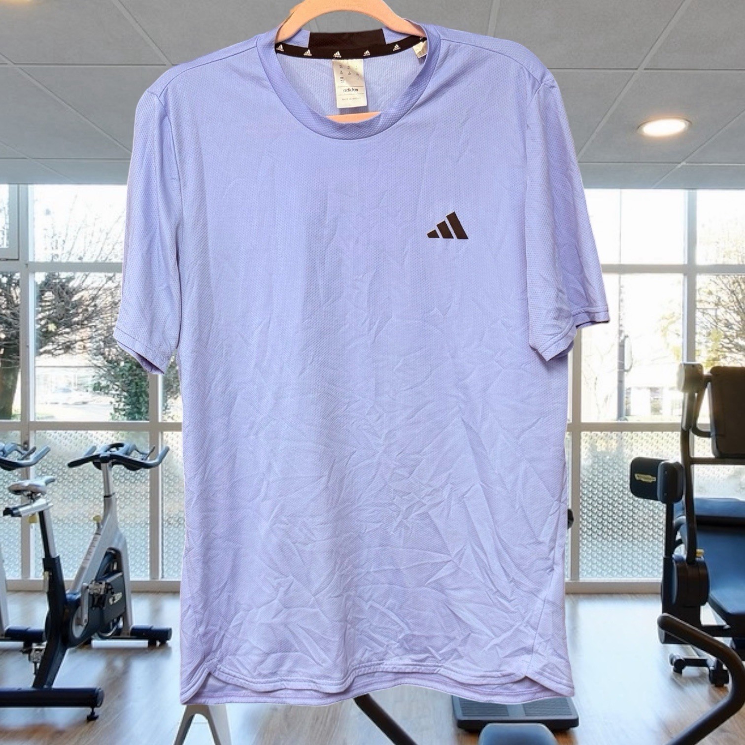 Adidas Men’s medium tall shirt Lot light blue seafoam green athletic activewear gallery