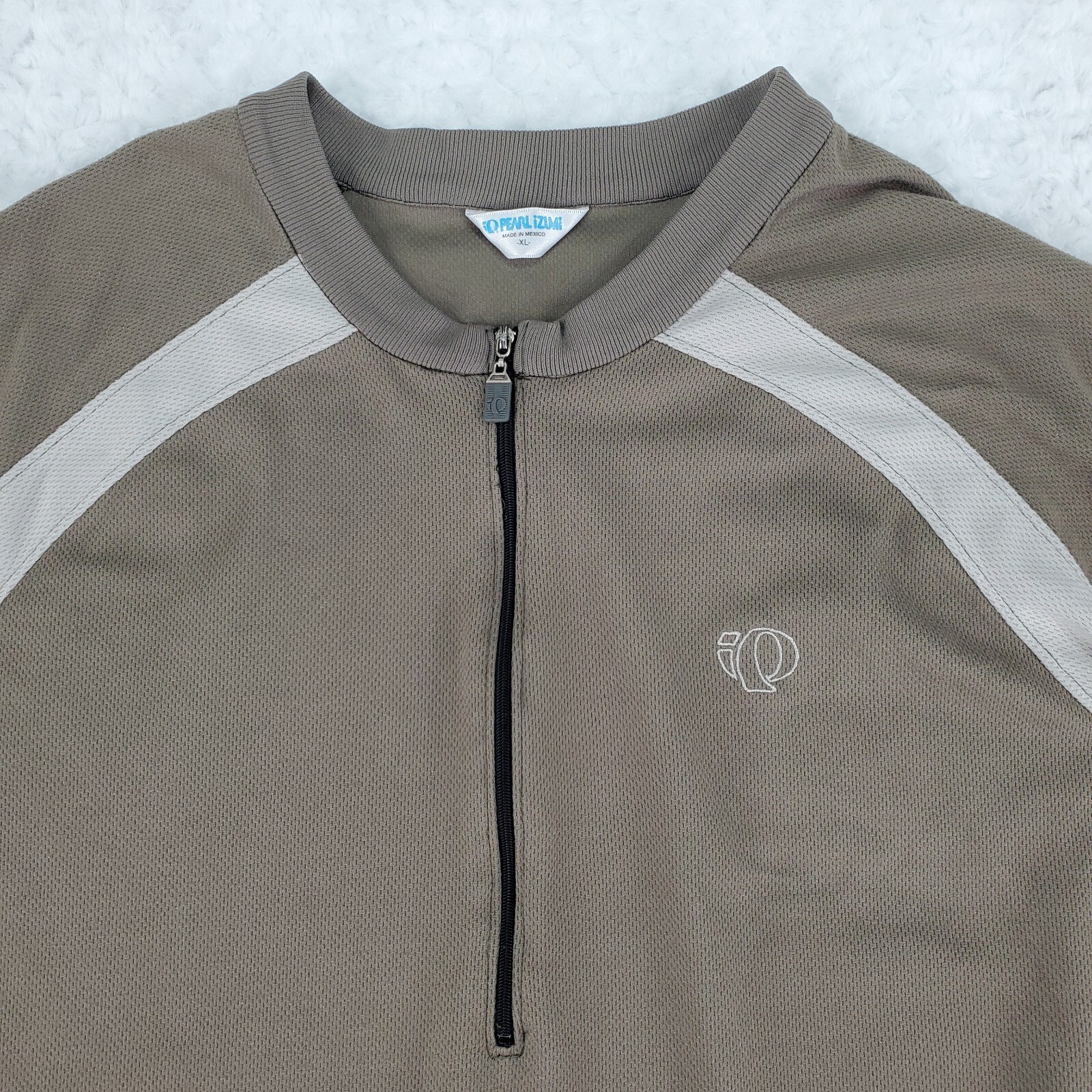 Vintage Pearl Izumi Cycling Shirt Men XL Brown 1/4 Zip Crew Neck Zip Back Pocket gallery