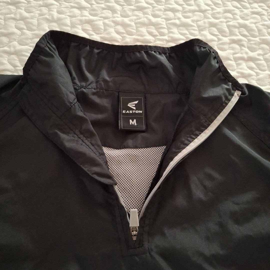 Easton 1/4 Zip Windbreaker Shirt M Black Short Sleeve Pullover Casual Golf READ gallery