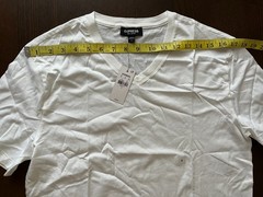 Express Men’s White Cotton Basic T Shirt V- Neck Short Sleeve Size S ST30
