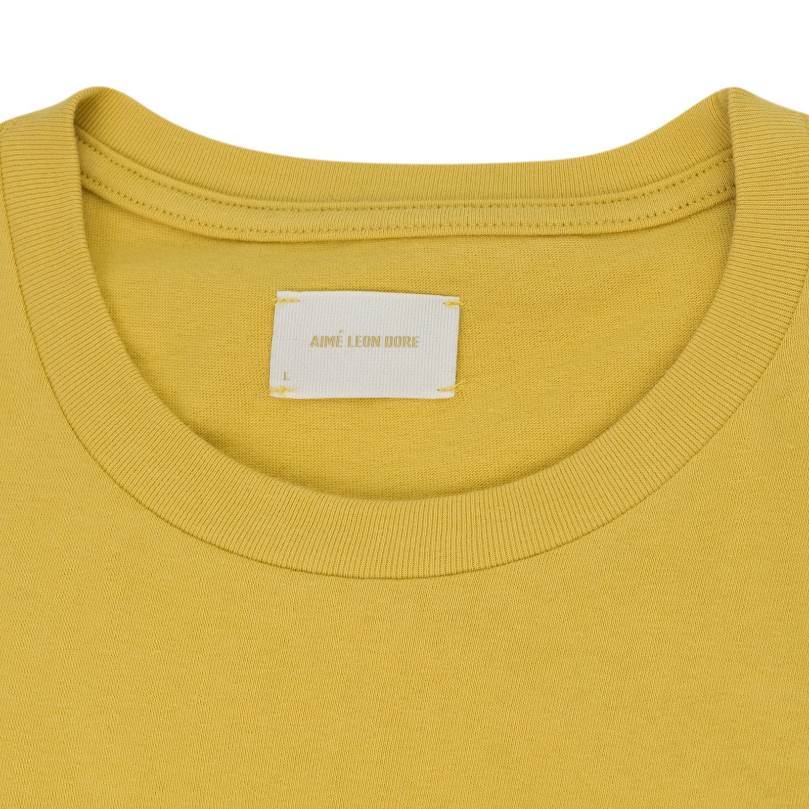 AIME LEON DORE Ochre Stacked Logo T-Shirt SIZE L $85 gallery