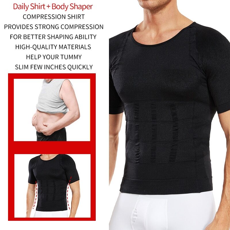 Men's Body Shaper Toning Shirt Ultra Durable Vest Compression Slimming Underwear gallery