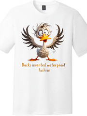 Funny Duck Graphic Tee | Ducks Invented Waterproof Fashion, Unisex Humor Shirt