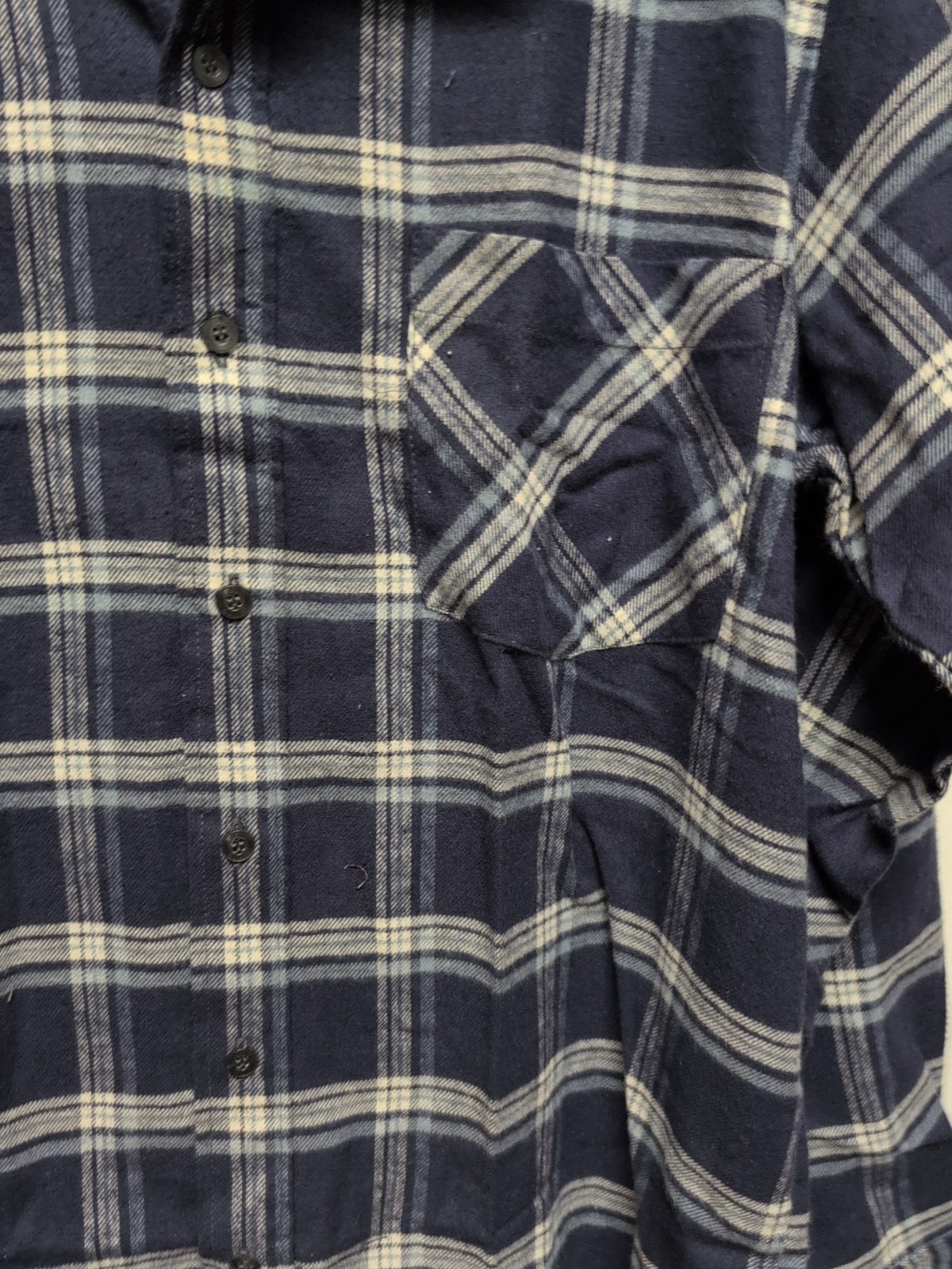 US Blues. Mens Shirt Size M Blue Plaid Flannel Long Sleeve Botton Down gallery
