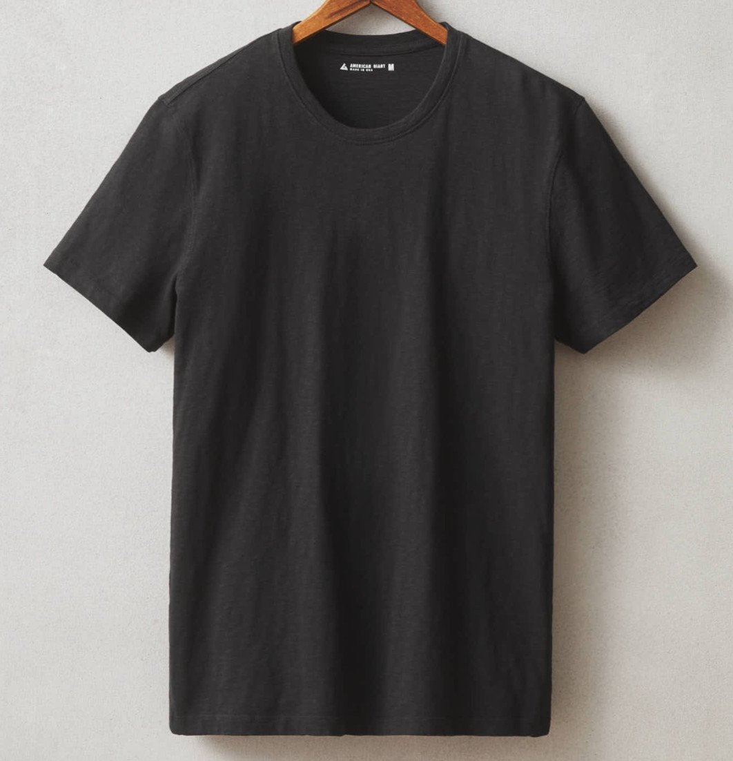 American Giant Men’s Premium Slub Crew Tee – Black – M/Medium – NEW