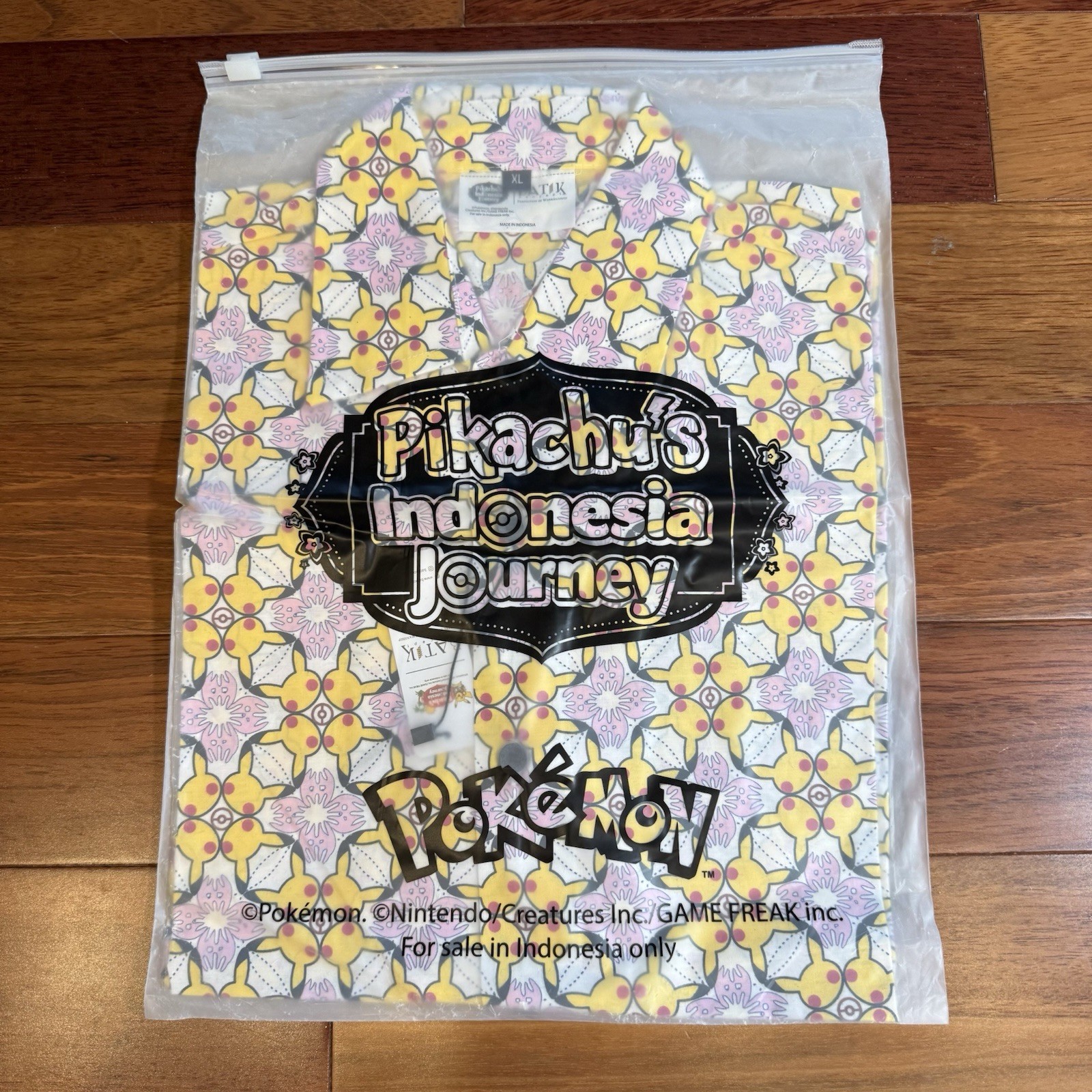 Pokemon Batik Indonesia Shirt Flower ADULT XL EXTRA LARGE Brand New