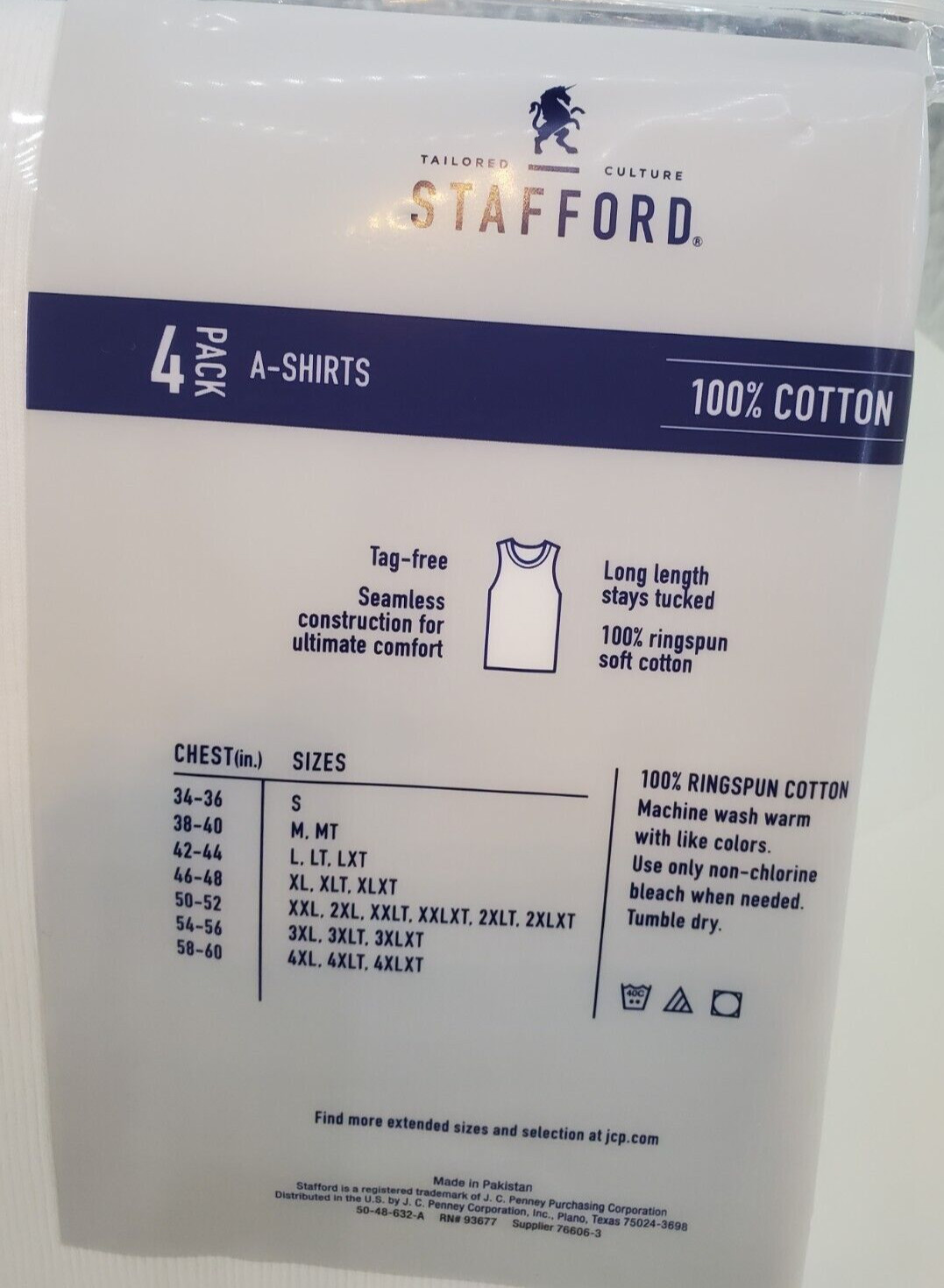 Stafford Super Soft 100% Cotton A-Shirts Ribbed Tank Top 4 Pack XLarge gallery