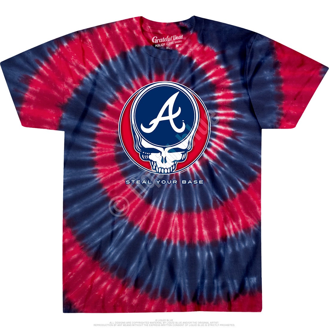 Atlanta Braves Steal Your Base Tie-Dye T-Shirt — Grateful Dead Collab Style Liqu