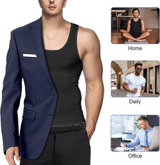 Mens Slimming Compression Shapewear Tank Top Tummy Control Thermal Vest 5 Pack