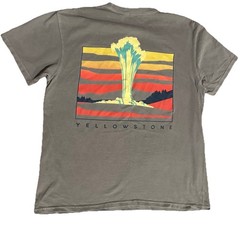 Yellowstone Double-Sided Graphic Logo Crew Neck Short Sleeve T-Shirt Gray M