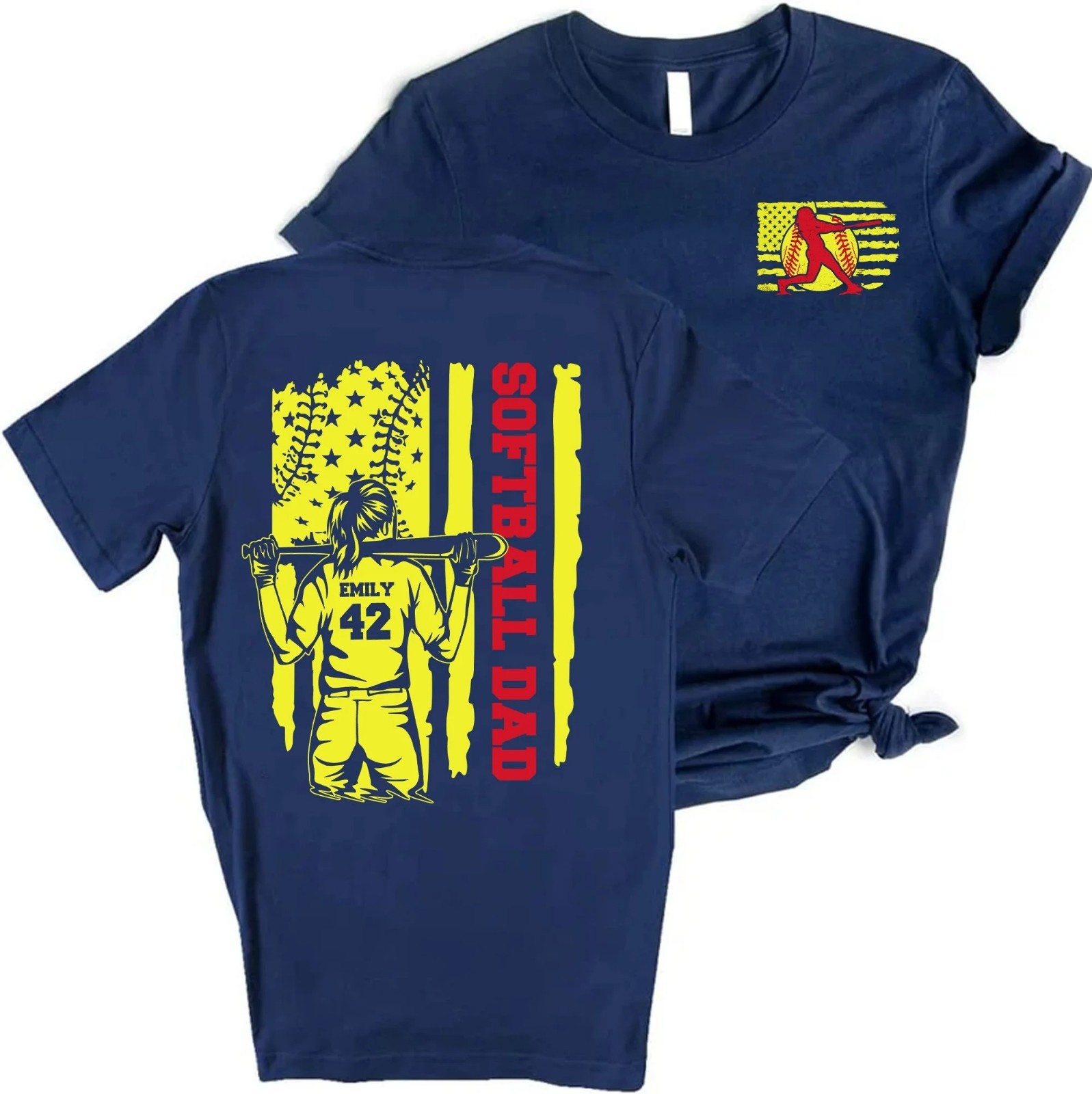 Custom Softball Dad Shirt, Personalized Name & Number gallery