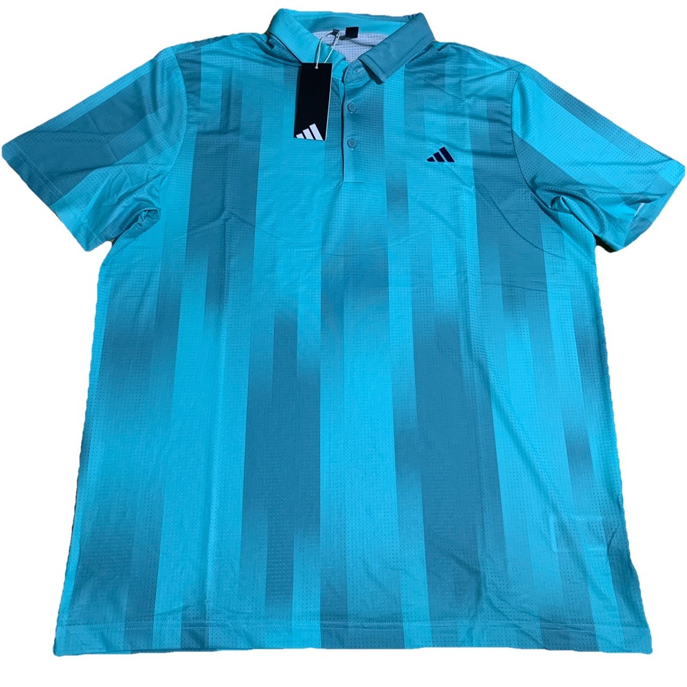 NEW Adidas Ultimate 365 Mesh Radiant Polo Shirt Gray/Blue JL5283 Large