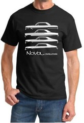 1962-79 Chevy Nova Evolution Classic Outline Design Tshirt NEW