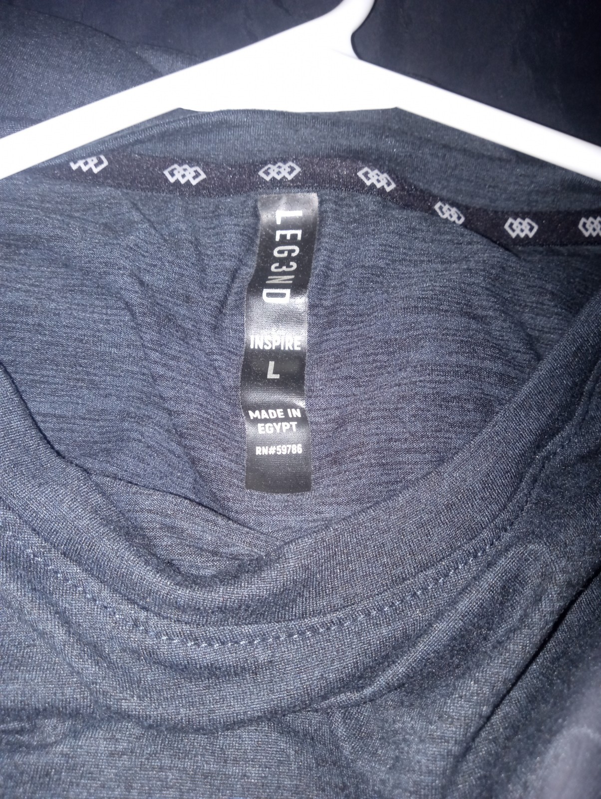 Leg3nd Men's T Shirt Large Short Sleeve Performance Stretch Lifestyle Dark Gray gallery