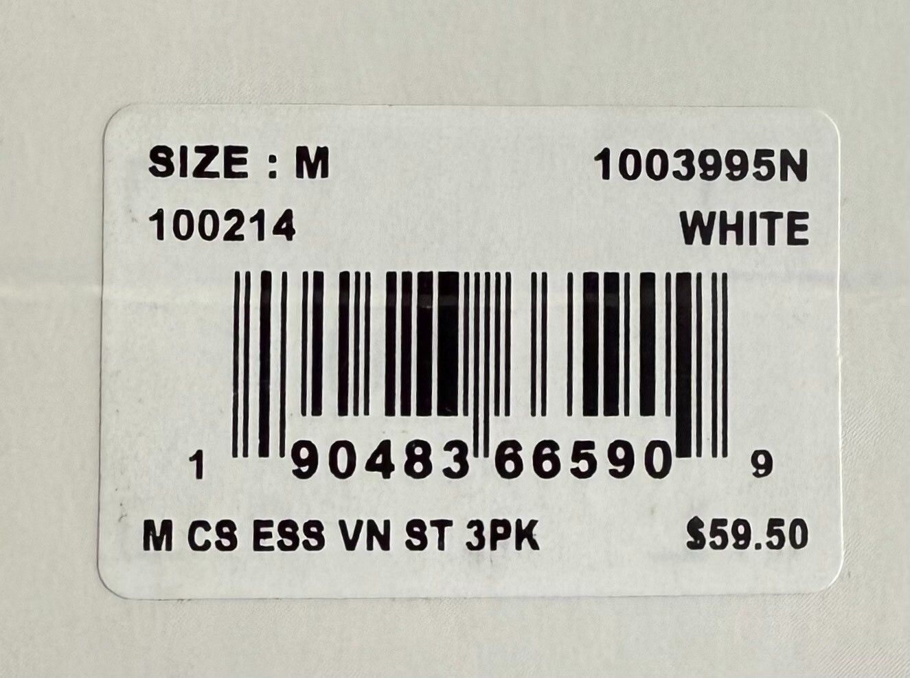 Tommy John 1003995N V-Neck 3 Pk Cool Cotton Stretch White Shirt (New in Box) gallery
