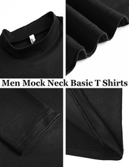 Men’s Mock Turtleneck T-Shirt Long Sleeve Warm Pullover Basic Undershirt Tops