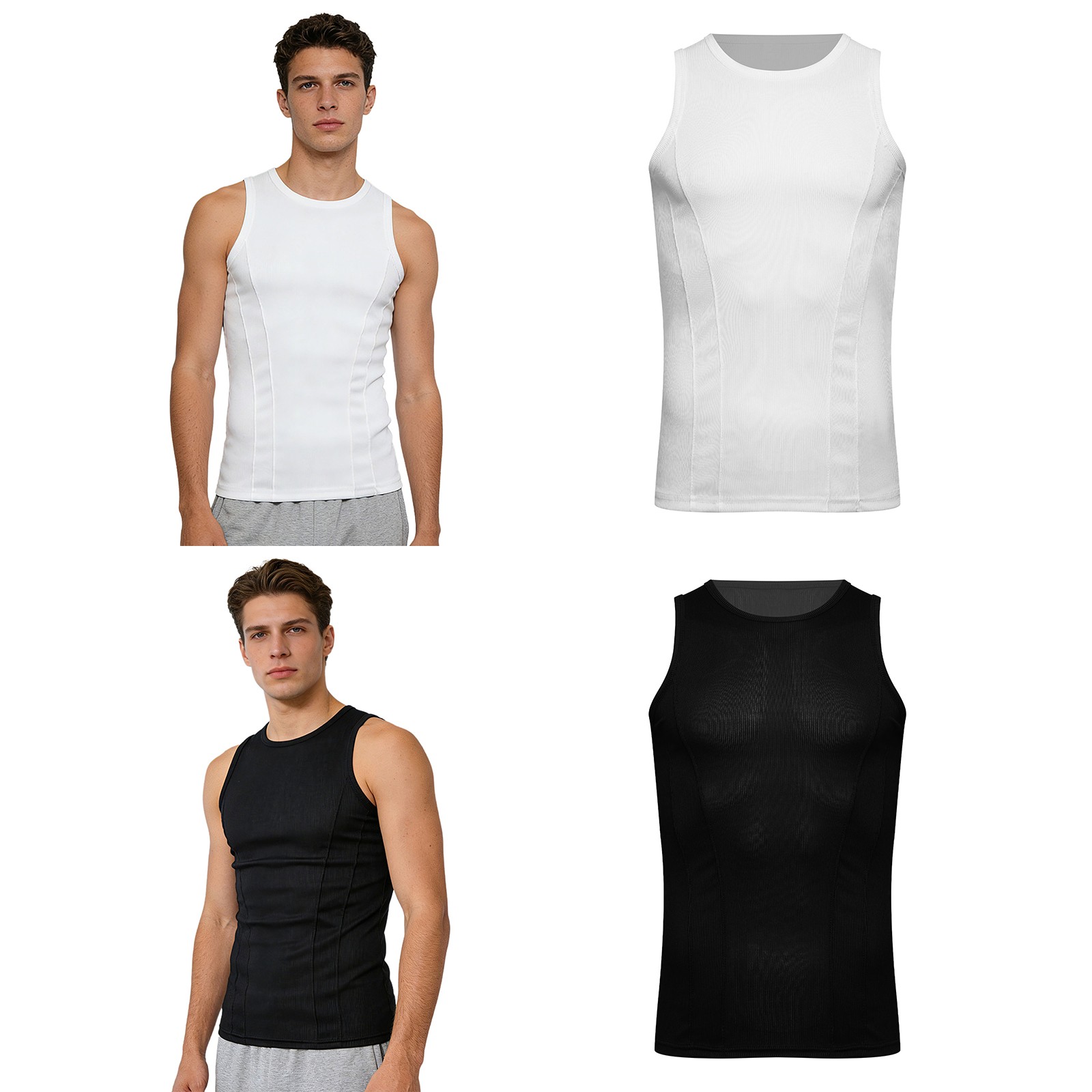 Men's Tank Top Workout T-Shirt Fitness Vest Fashion Shirts Exercise Costume Gym gallery