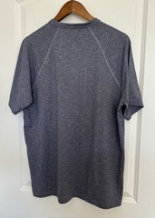 J Crew Mens Performance Henley Shirt Large Gray Lightweight Stretch Casual Tee