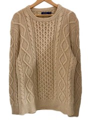 POLO RALPH LAUREN Knit Sweater (Thick) M Wool BEG Nylon Cashmere