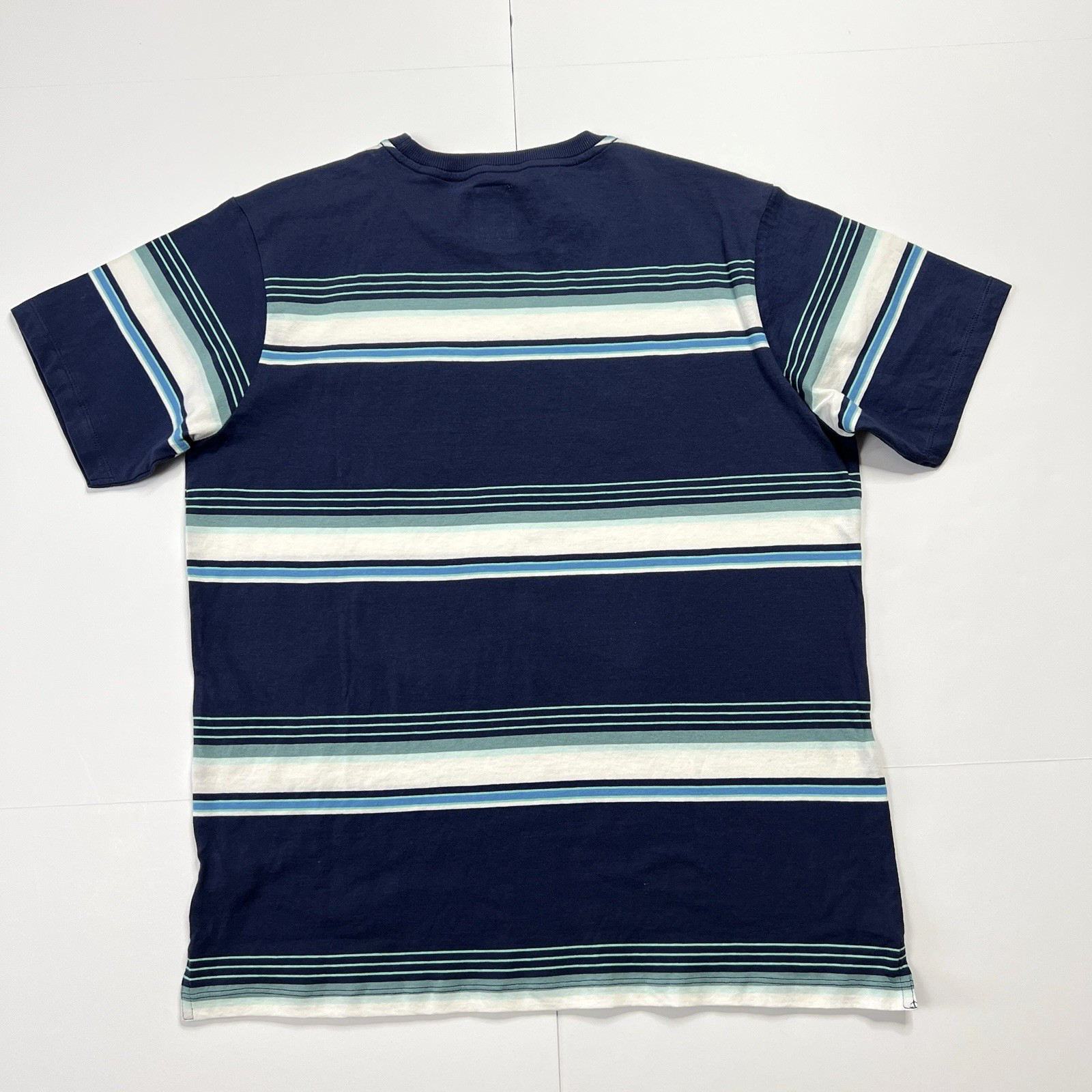 Hang Ten Striped Pocket Tshirt Blue White Short Sleeve Black Size Small NWT gallery
