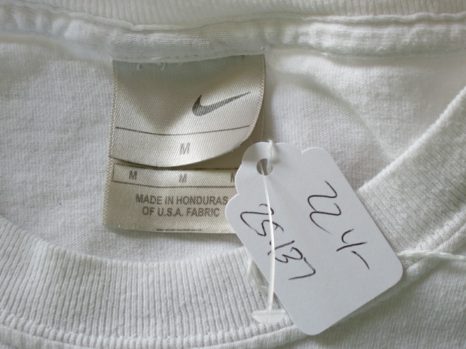 Nike Air T-Shirt Mens Size M Chest 37 White Orange Gray Short Sleeve 224-25137 gallery
