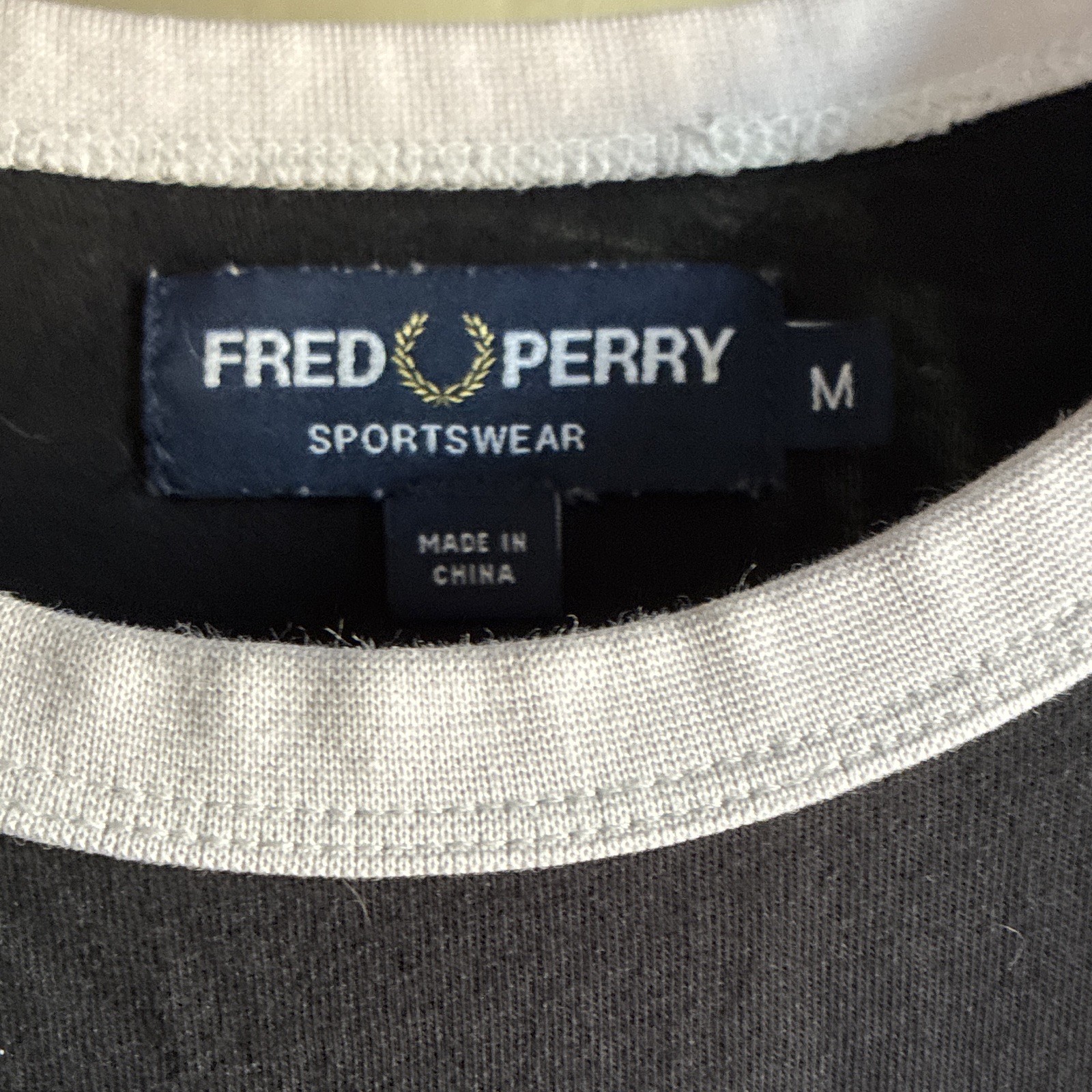 Fred Perry Men's Black Crew Neck Short Sleeve Logo T-Shirt Size M gallery