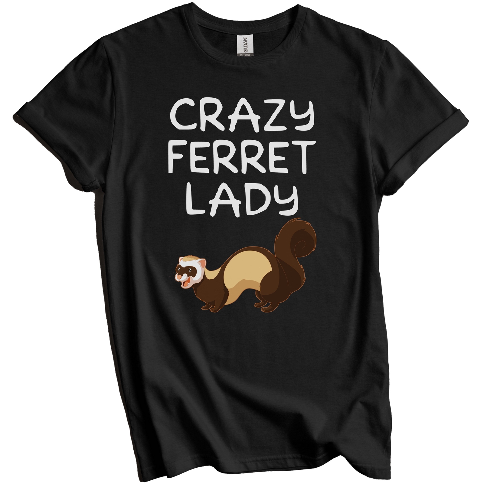 Crazy Ferret Lady Funny Ferret Owner T-Shirt – Gift for Ferret Owner