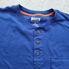 Duluth Trading Men’s XL Blue 1/4 Buttons T-Shirt