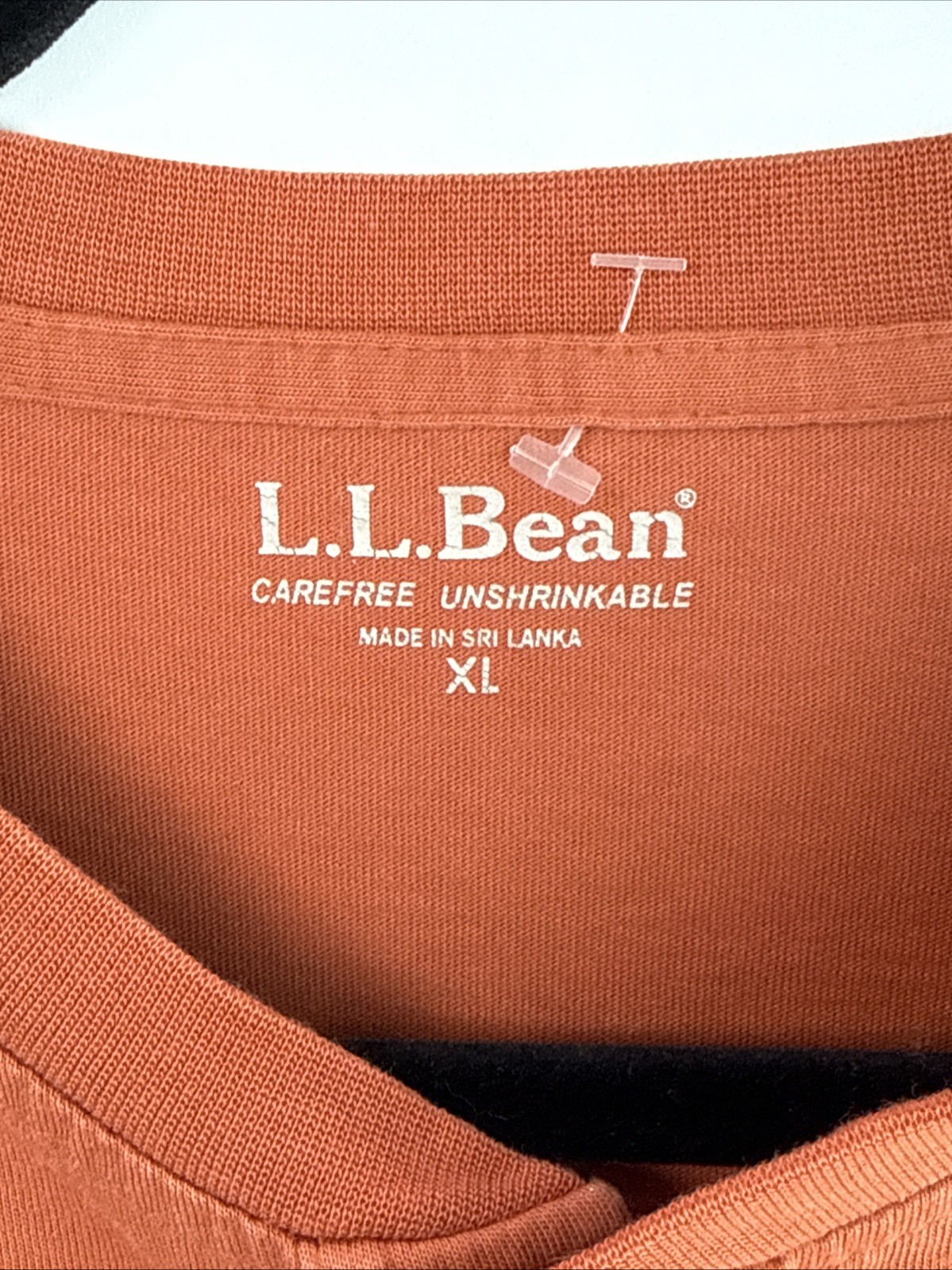 LL BEAN Carefree Unshrinkable Henley Shirt Pullover Rust Clay Mens Size XL gallery