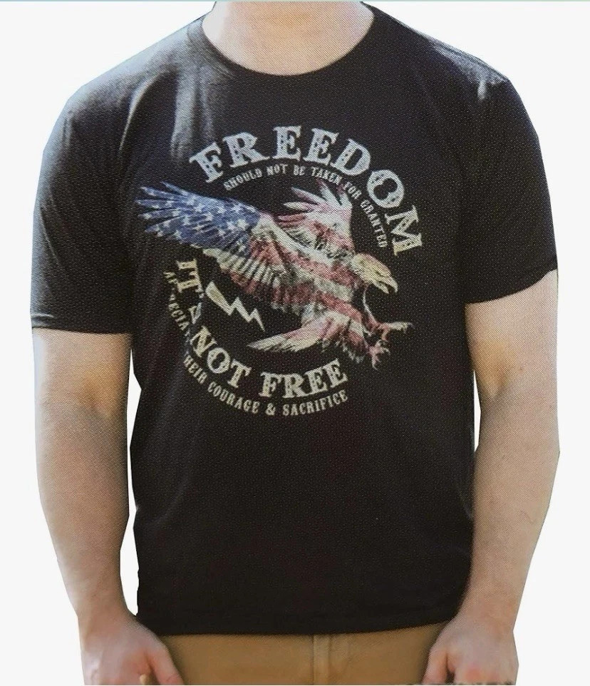Galt Men's USA American Flag Freedom Its Not Free Graphic T-Shirt, Black, SizeXL gallery