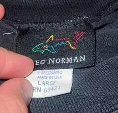 VTG 90s Greg Normal Golf Black Shirt Size Large Shark Nice Fade A3