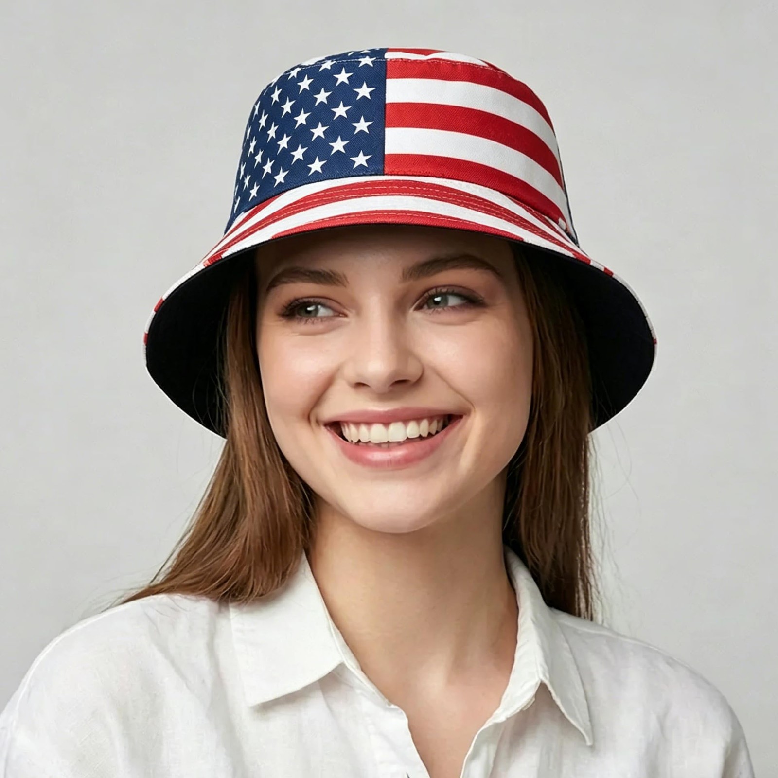 American-Flag-Bucket-Hat Reversible-Patriotic-USA-Cap Stars Stripes Outdoor F... gallery