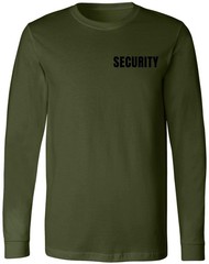 SECURITY Long Sleeve T-Shirt Poly/Cotton Blend Uniform Officer Guard Duty Tee
