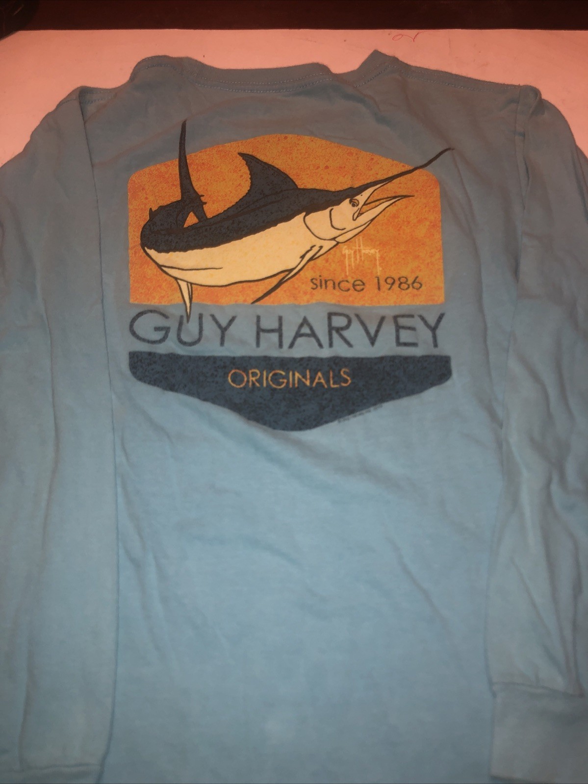 Guy Harvey Marlin Graphic T-Shirt Small Blue Fishing Logo Saltwater Ocean C1 gallery