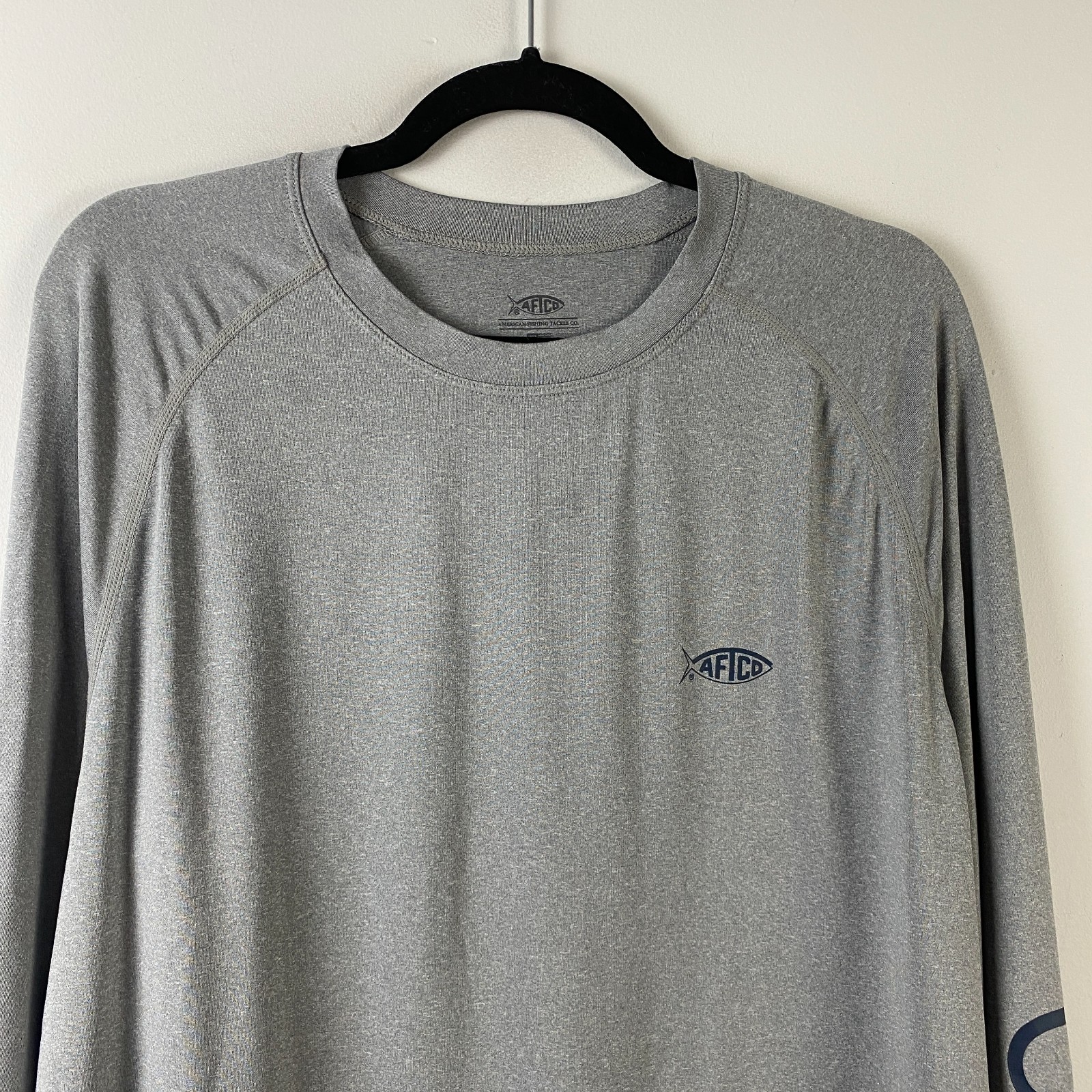 AFTCO T Shirt Mens XL Long Sleeve Tee Fishing Long Sleeve Pullover Gray gallery