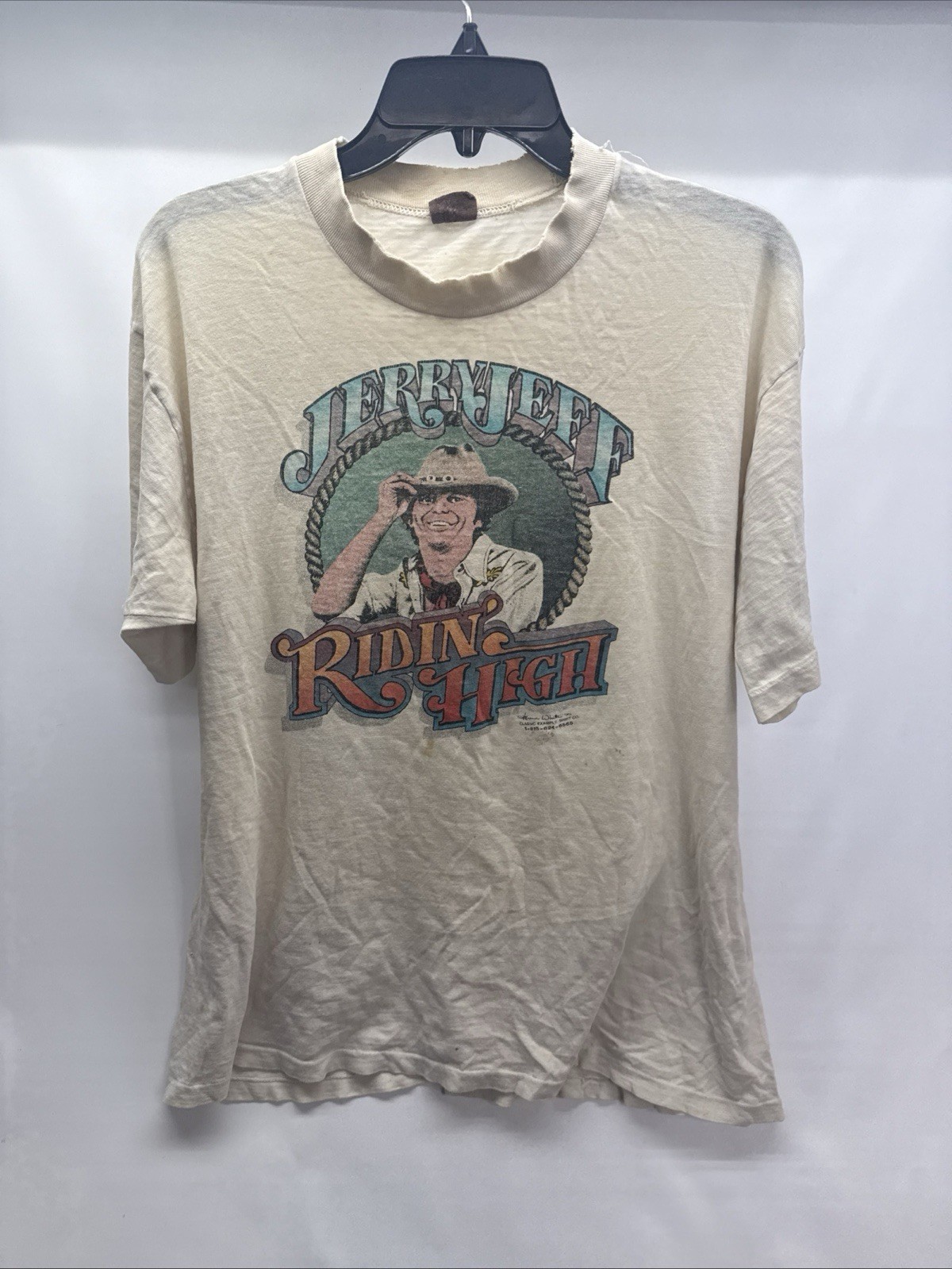 WHite 1976 Riding High Jerry Jeff Walker Rare Unisex All size Shirt B236