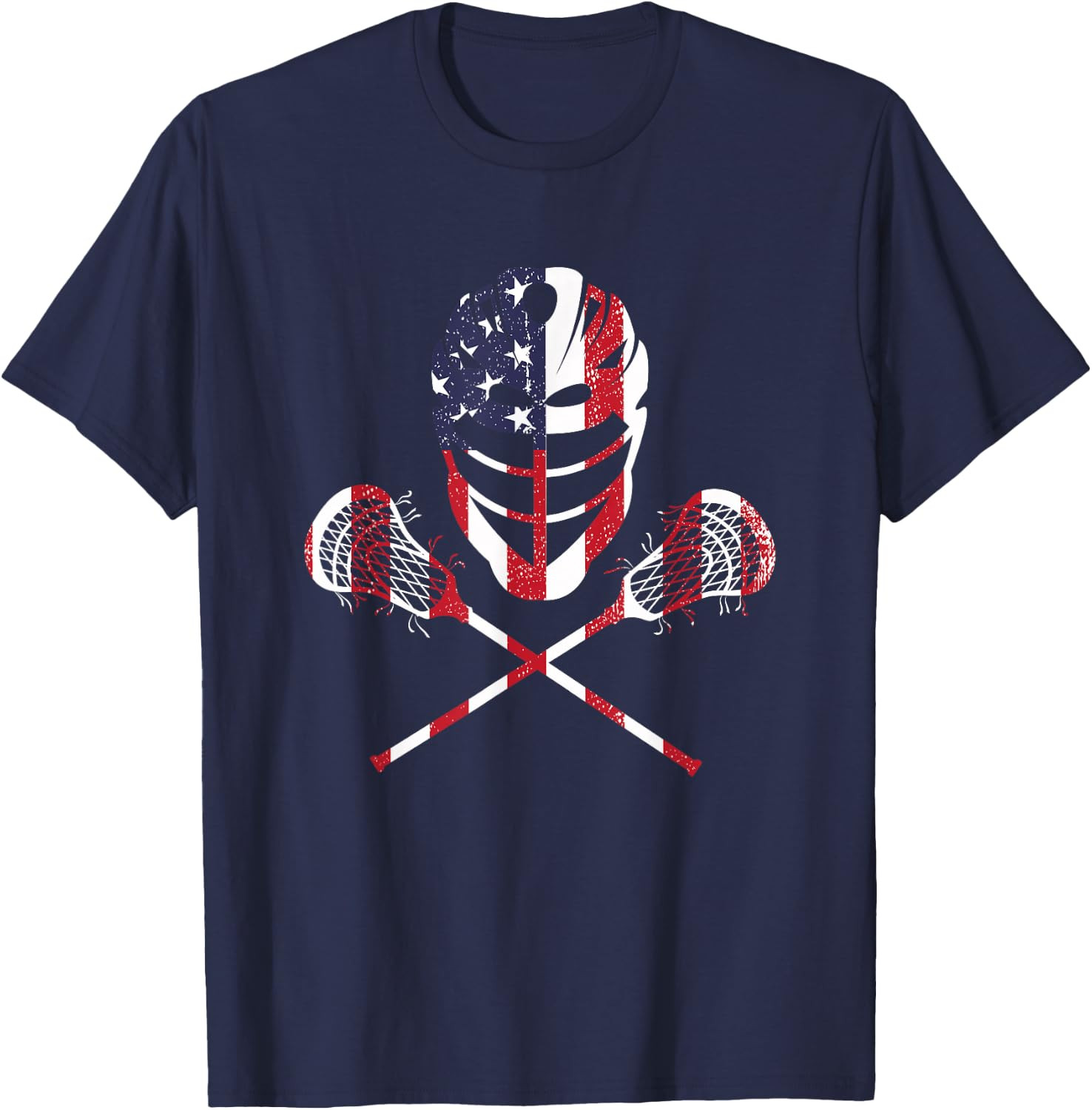 Lacrosse American Flag Lax Helmet Sticks 4th of July Unisex T-Shirt gallery