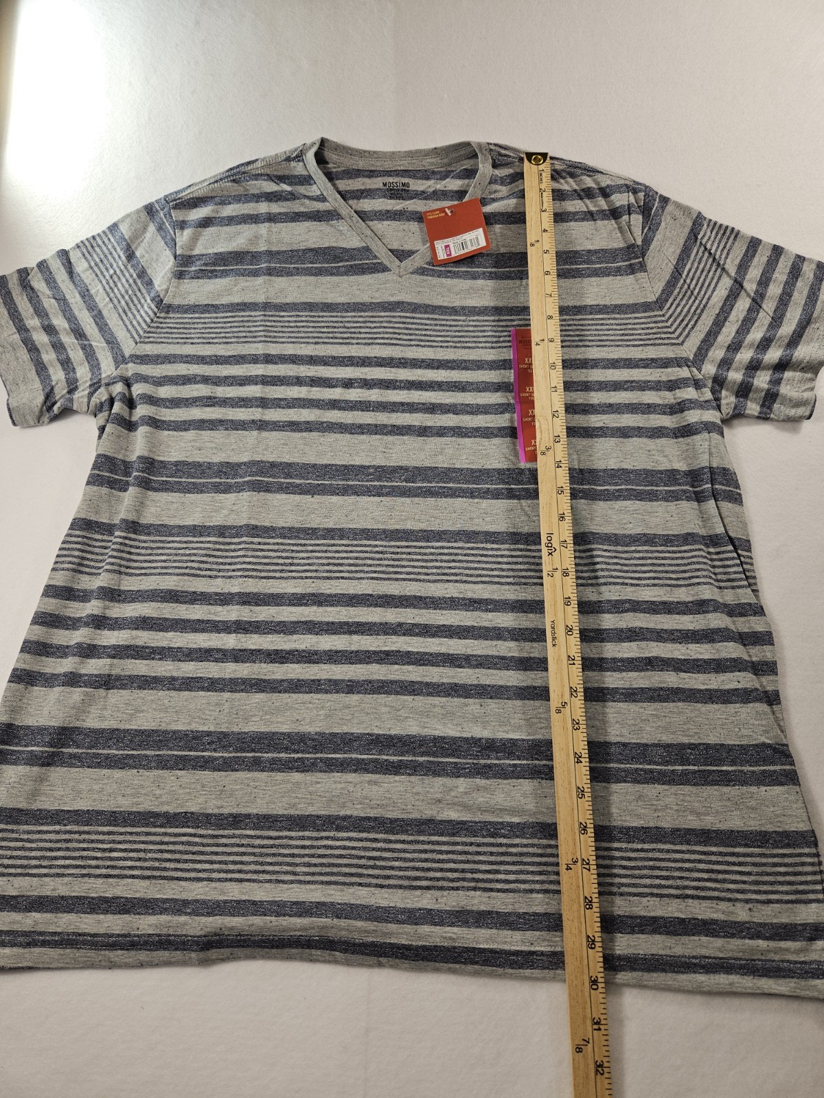 Mossimo Supply Co. Men's Navy & Gray Striped V-Neck T-Shirt Size XXL gallery