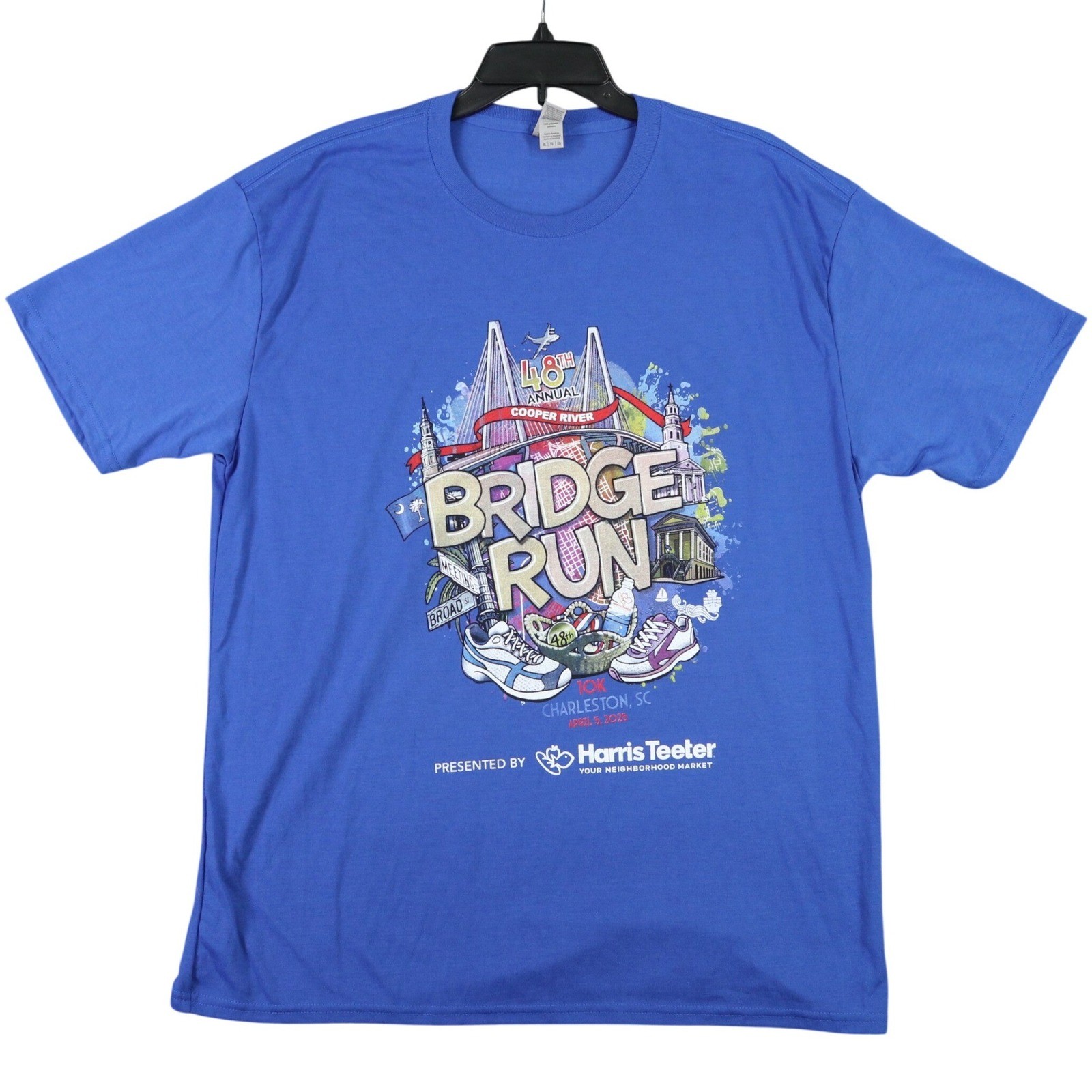 Charleston SC Bridge Run Shirt Mens XL 48th Annual 10K Tee Marathon Running