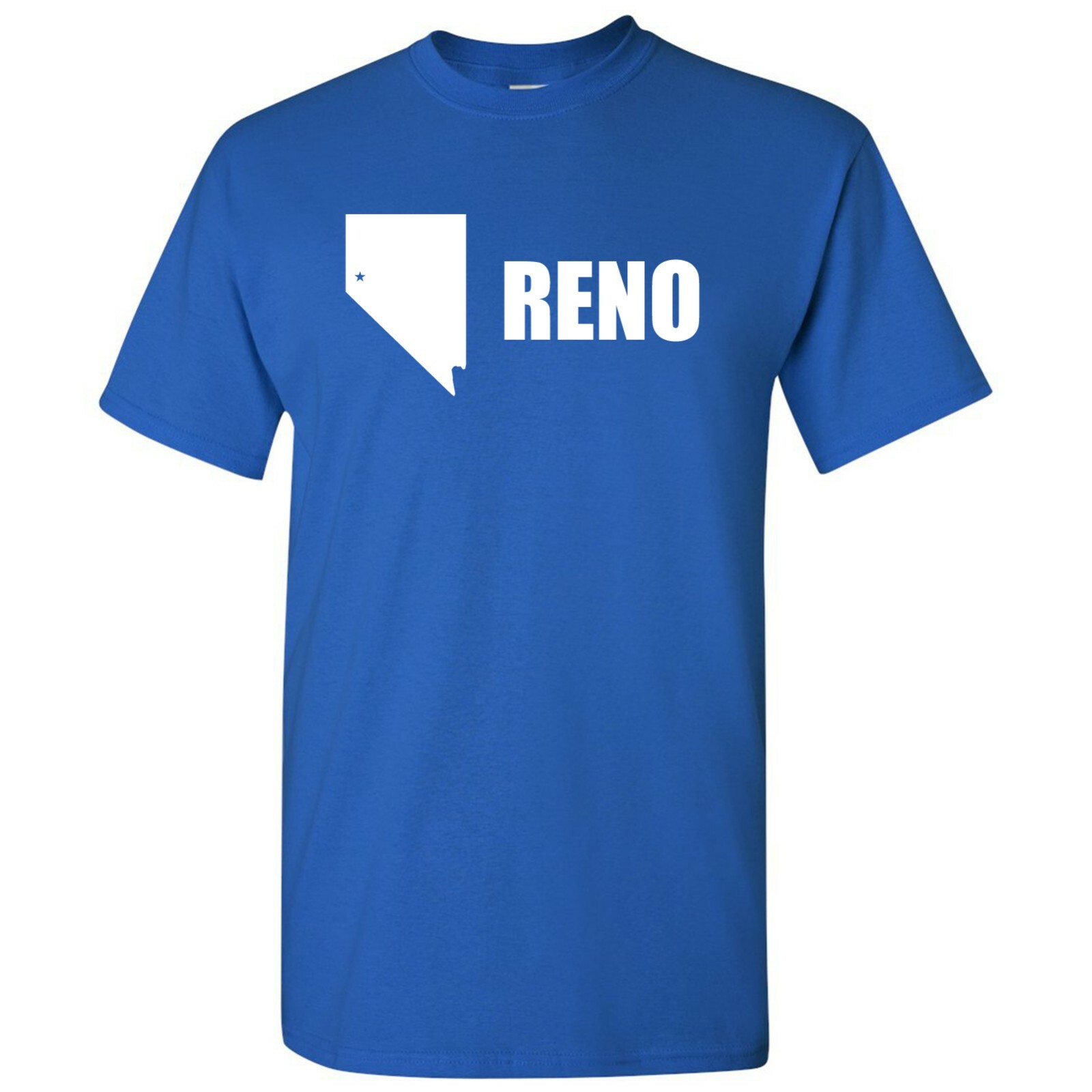 Reno US City Flag Basic Cotton T-Shirt – Royal