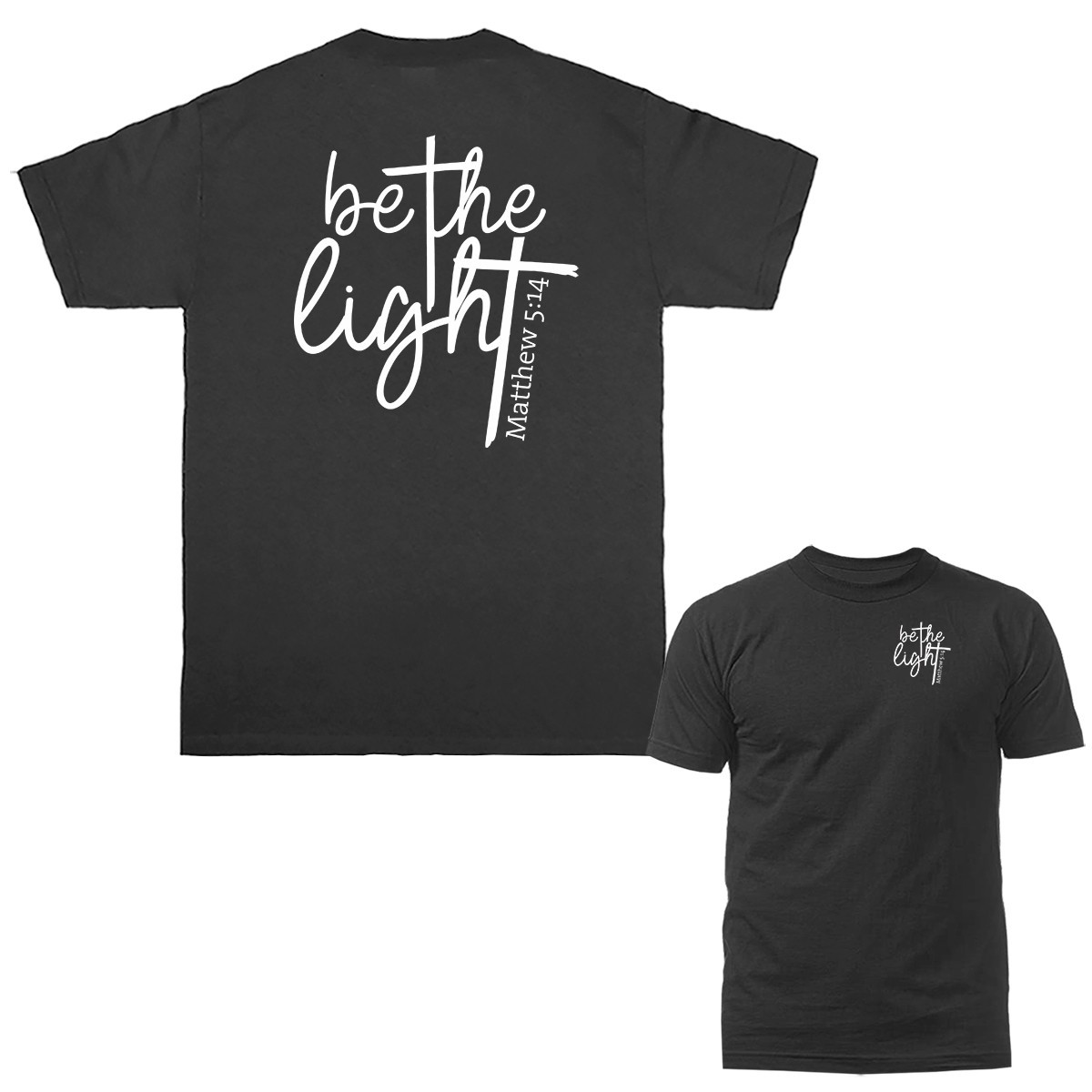 Be the Light Matthew 5:14 Christian Cross Religious T-shirt gallery