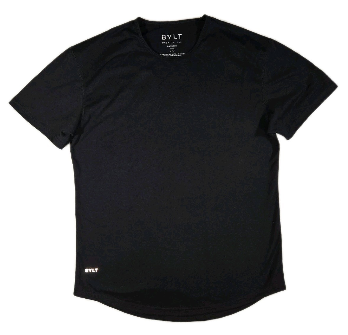 Mens BYLT Drop Cut Basics Short Sleeve T Shirt Black Large
