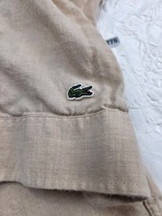 Lacoste Oversized Graphic Button Front Shirt XL Beige French Linen #776