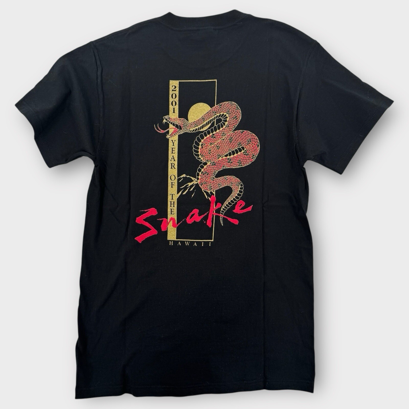Vintage 2001 Year Of The Snake T Shirt Mens Medium Black Chinese Graphic Hawaii gallery