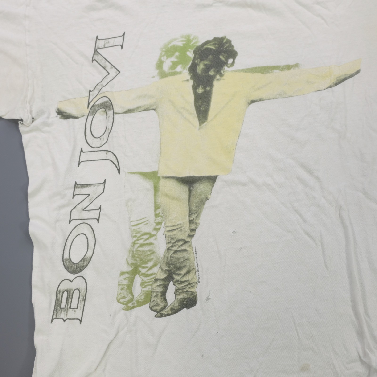 Rare VTG BROCKUM Bon Jovi Keep The Faith 1992 Album Tour T Shirt 90s White OSFA gallery