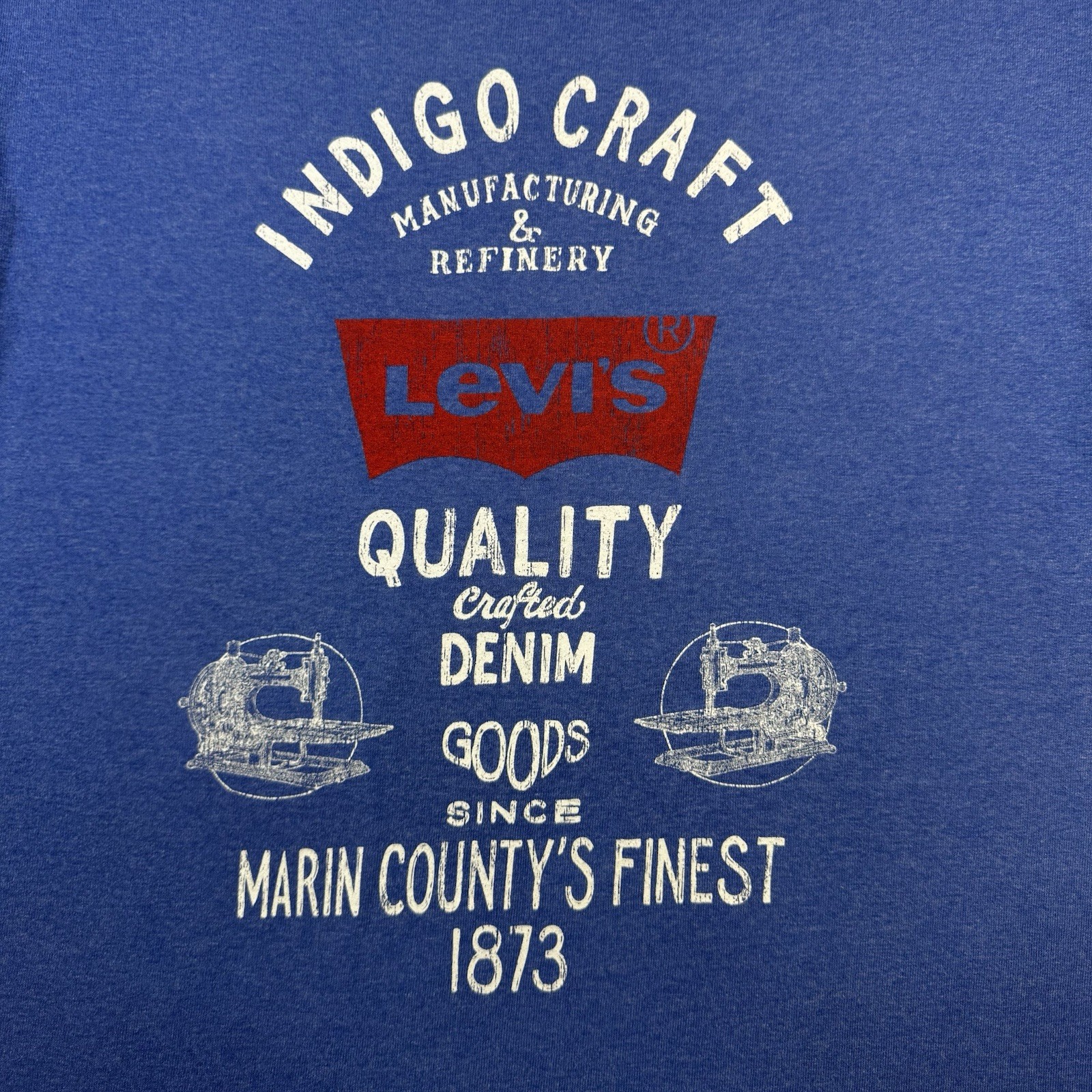 Levis Indigo Craft Graphic T Shirt Mens Large Blue Logo Casual Tee -602 gallery
