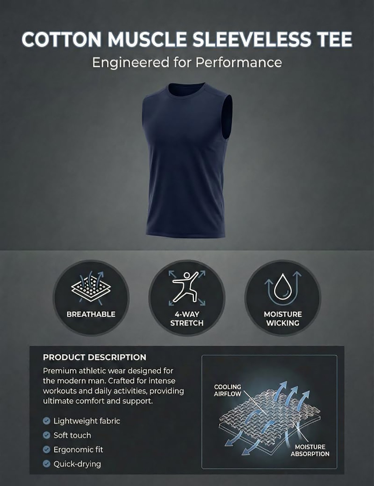 Men's Tank Tops Cotton Sleeveless Shirts Muscle Gym Workout Causal Summer Shirt gallery
