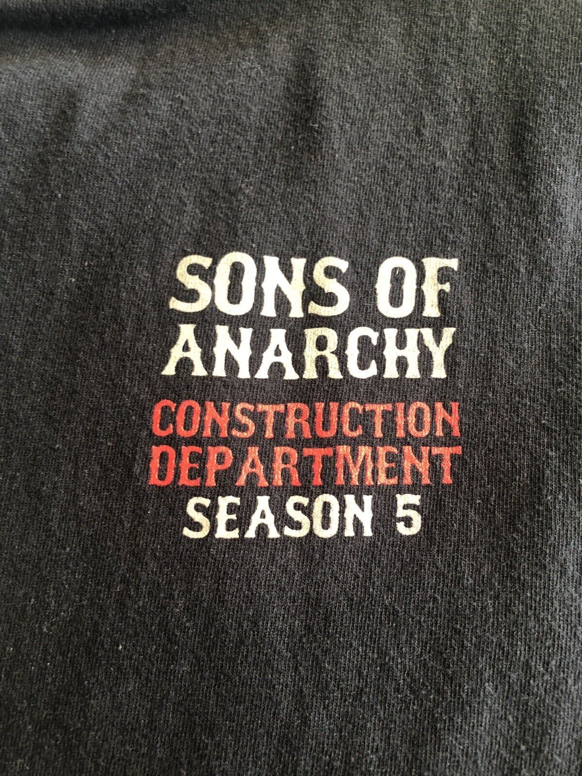Sons Of Anarchy Season 5 Set Construction Employee Black T-Shirt Size L gallery